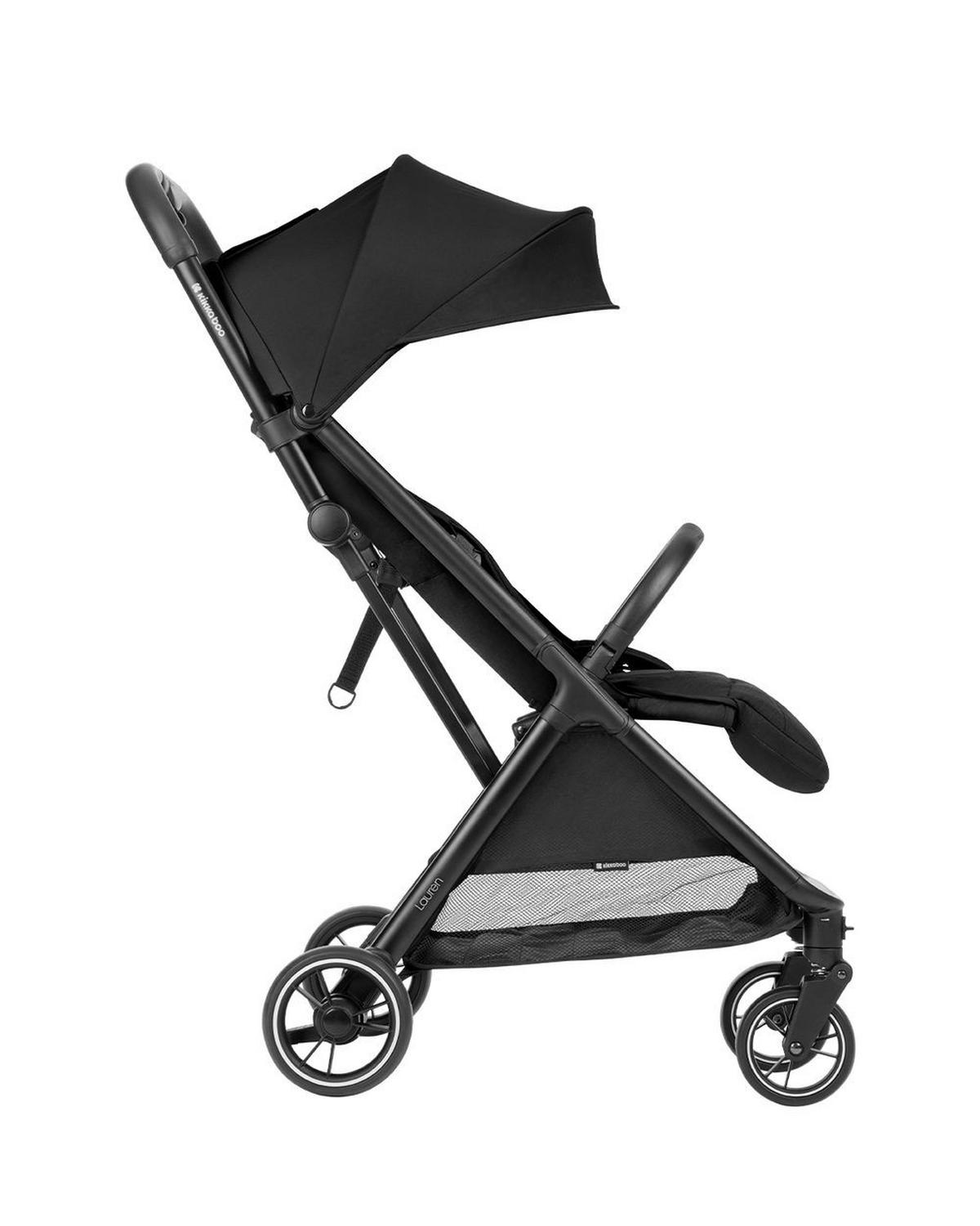 BUGGY Lauren schwarz uni verstellbar faltbar Aluminiumrahmen bis 22 kg - Schwarz, Metall (66/53/105cm) - Kikka boo