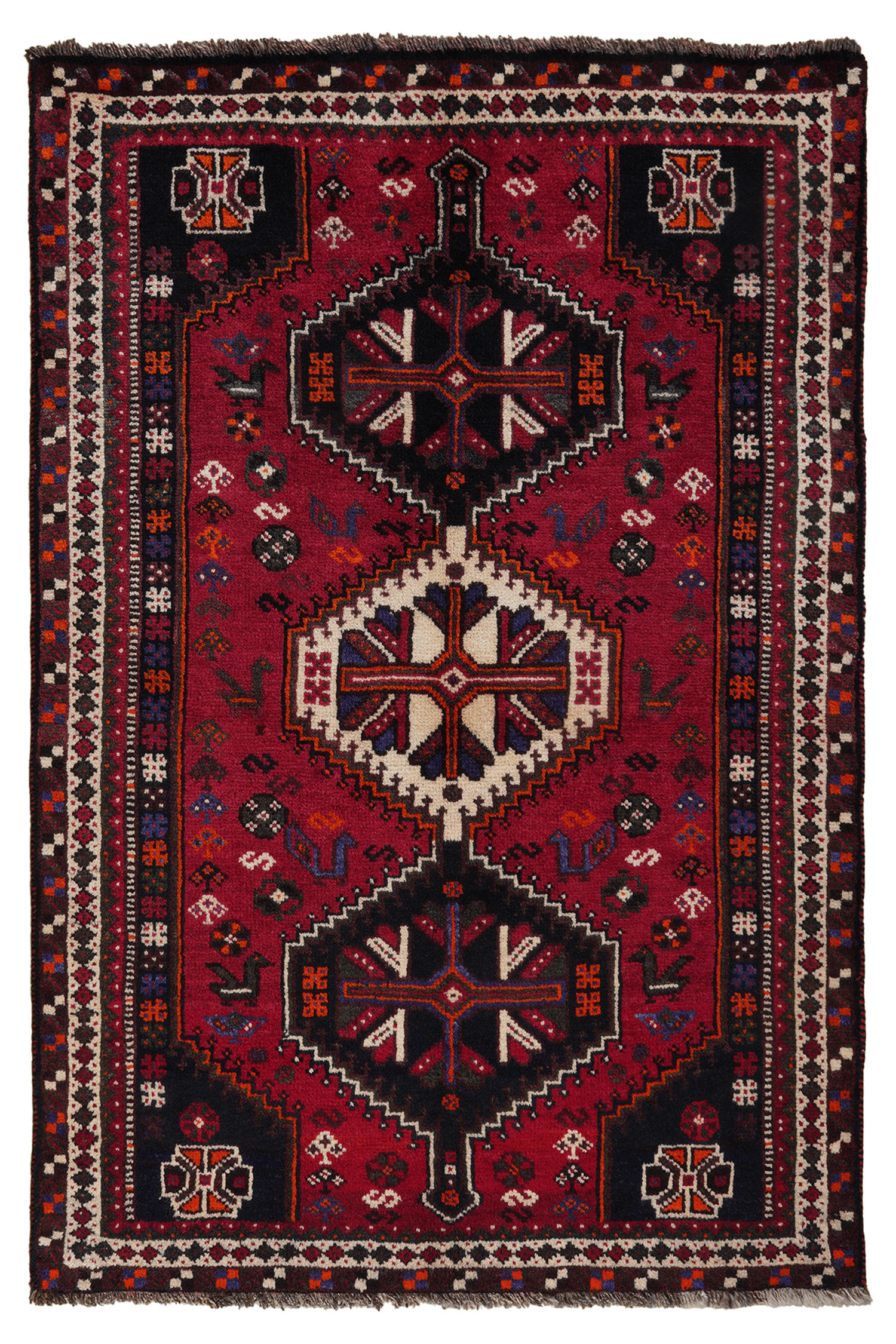 TEPPICH Gashgai Rot 168/113 cm Schurwolle - Rot, Textil (113/168cm) - Looma