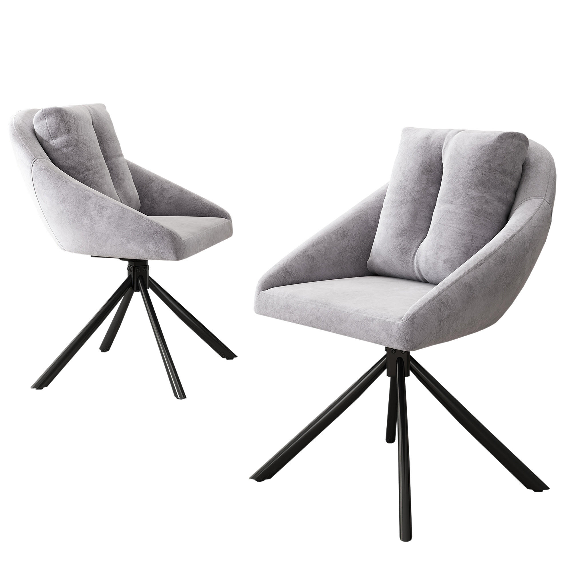 ESSZIMMERSTUHL Drehbar Grau Samt, Ergonomisch, Modern - Grau, Textil (65/79/59cm) - FLIEKS