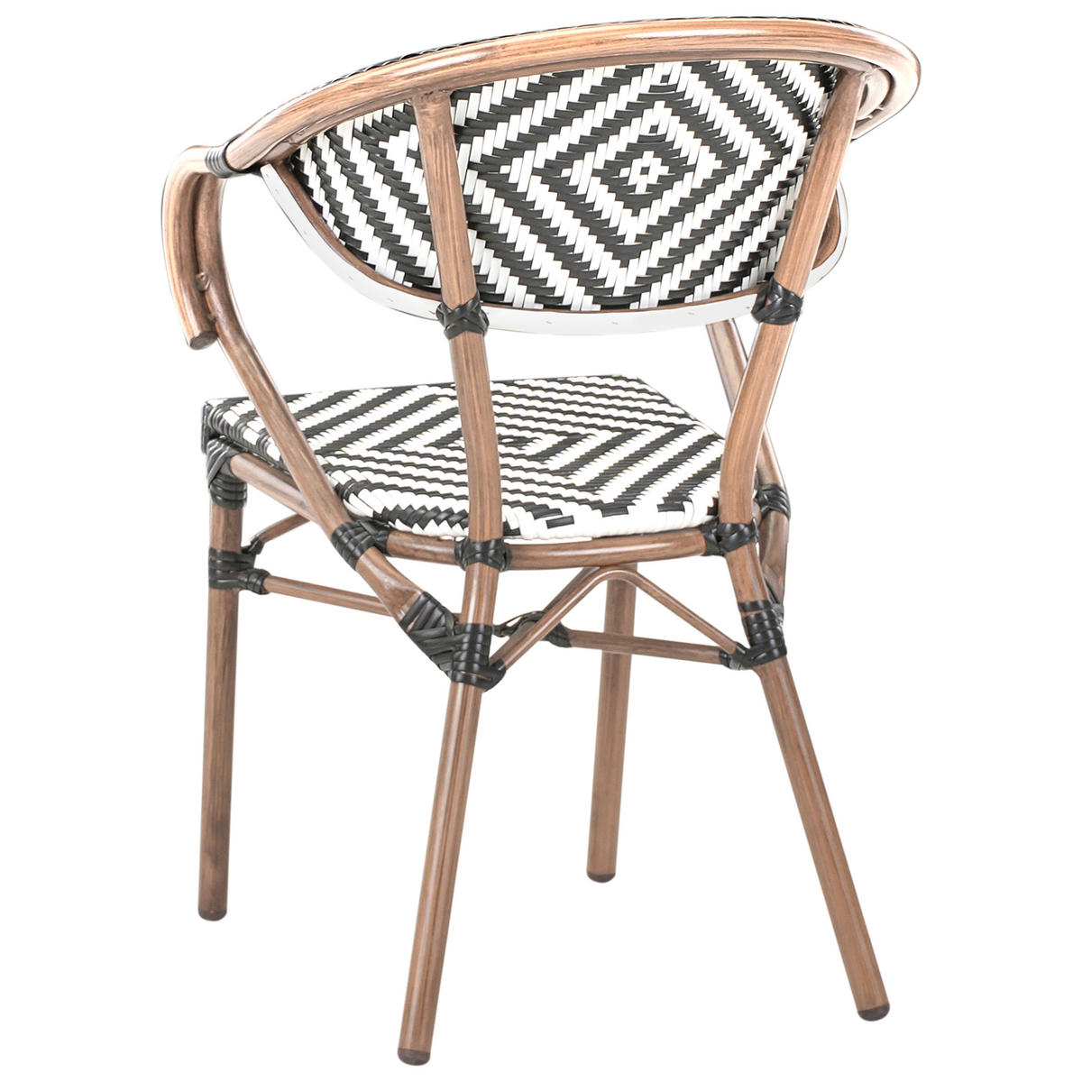 GARTENSTUHL 4er-Set Dunkelbraun Caspri - Dunkelbraun/Schwarz, Kunststoff (57/80/55cm) - Beliani