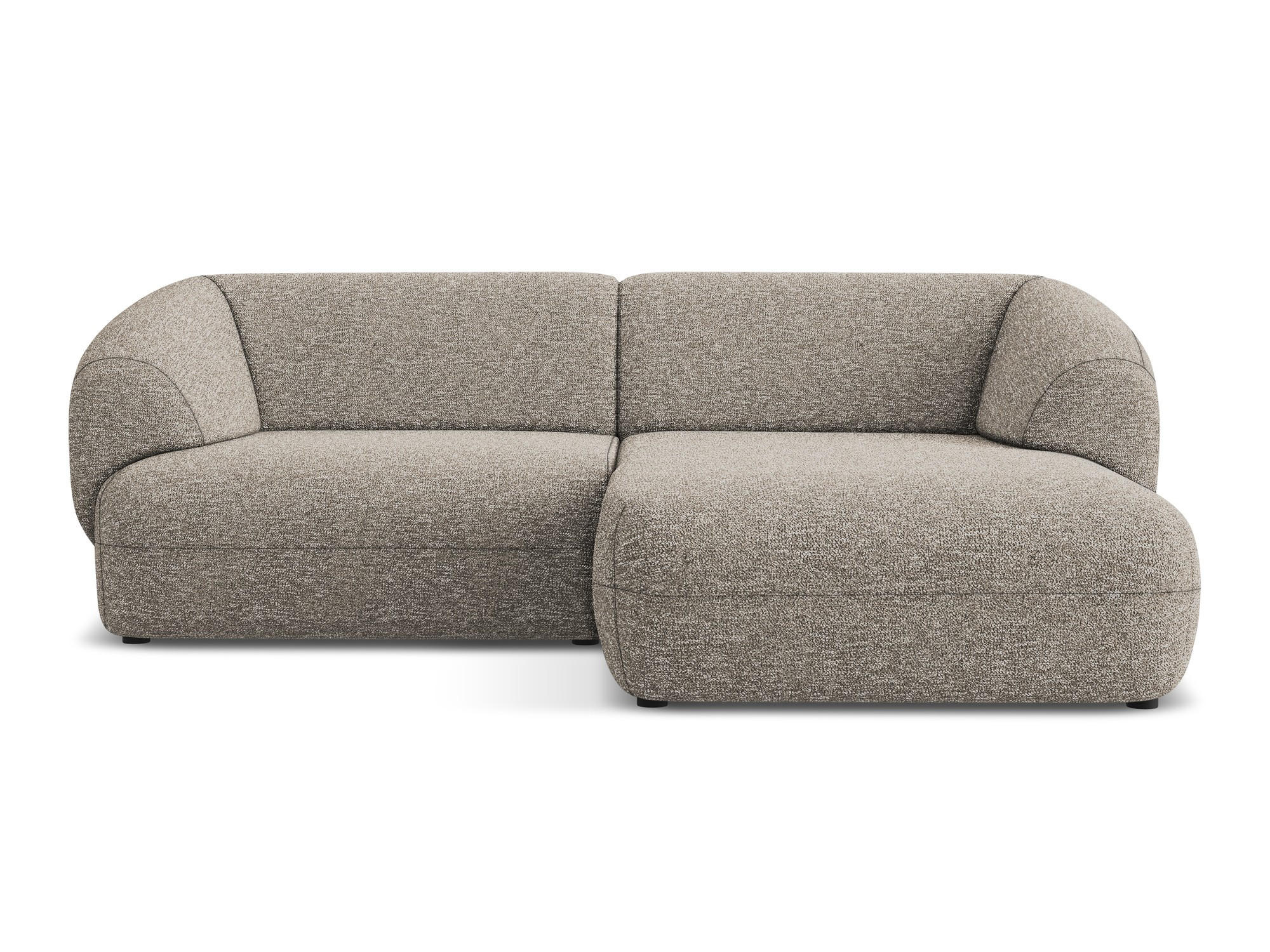 ECKSOFA rechts Strukturstoff Stoff Beige - Greige/Beige, Kunststoff/Textil (230/98cm) - Makamii