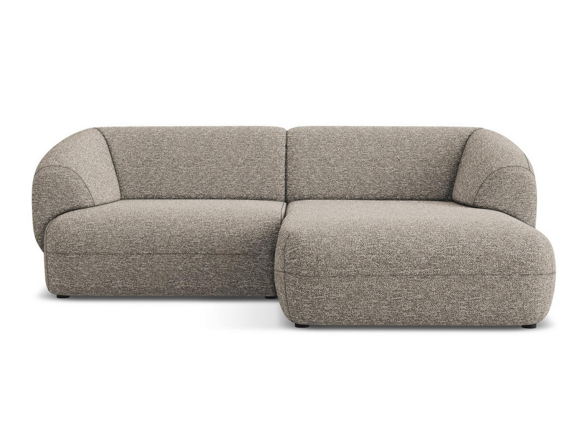 ECKSOFA rechts Strukturstoff Stoff Beige - Greige/Beige, Kunststoff/Textil (230/98cm) - Makamii