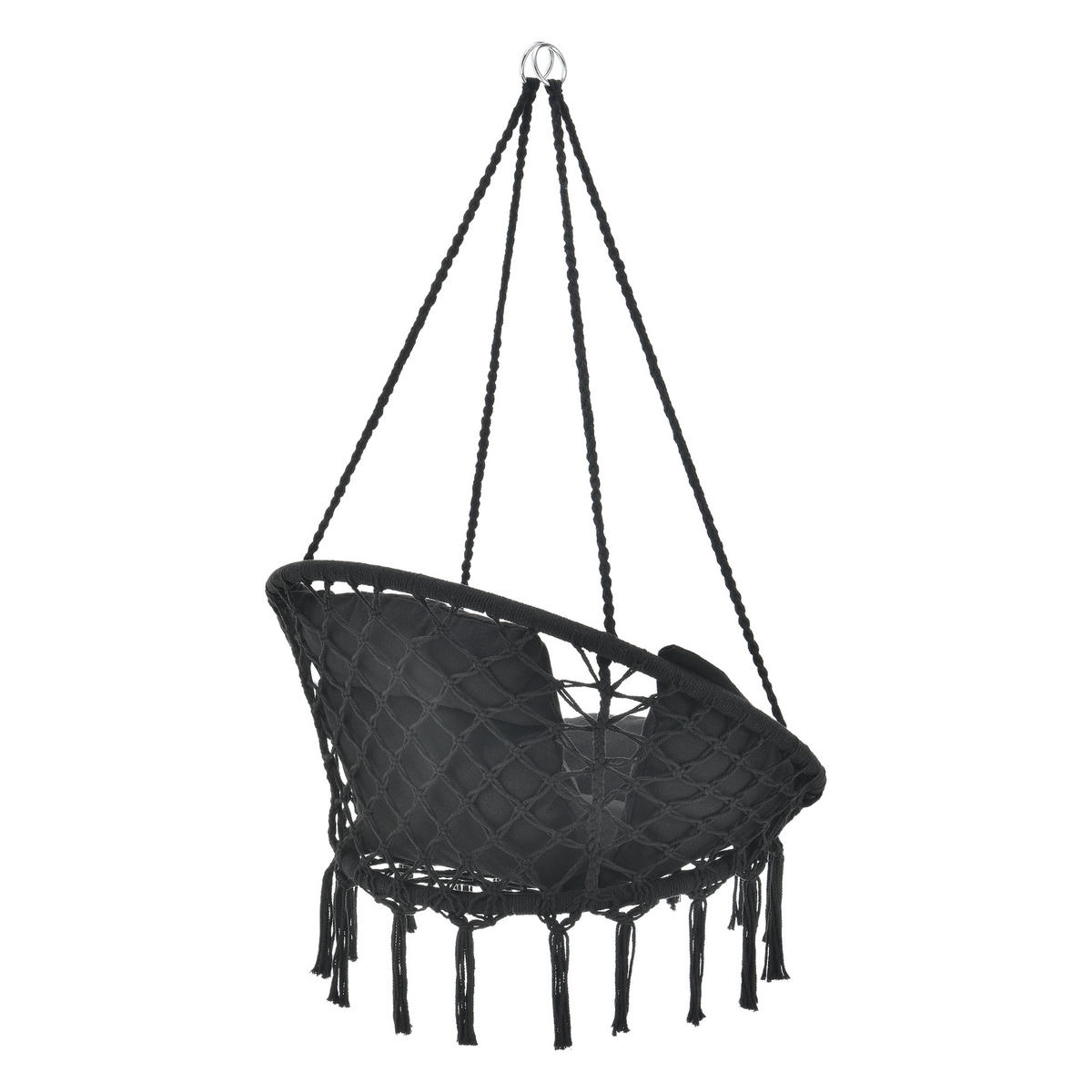 HÄNGESESSEL Kailua - Schwarz, Textil (80/135/80cm) - casa.pro