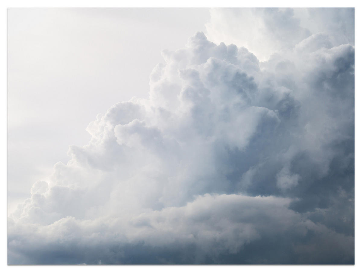 FOTOTAPETE für Schlafzimmer Regenschwül Himmel Wolken Sturm 200x140 - Weiß, Papier (200/140cm) - Muralo