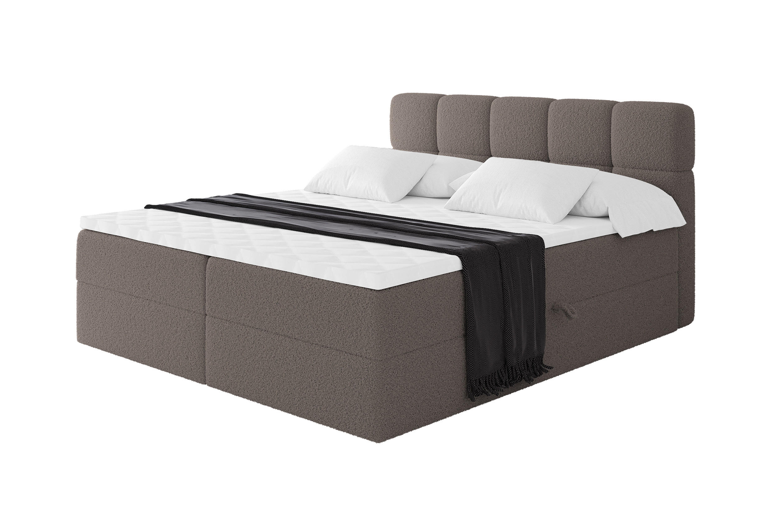 BOXBETT mit Matratze H3 - FAMA - 120x200 cm Braun Quelle - Braun, Holzwerkstoff (120/200cm) - ALTDECOR