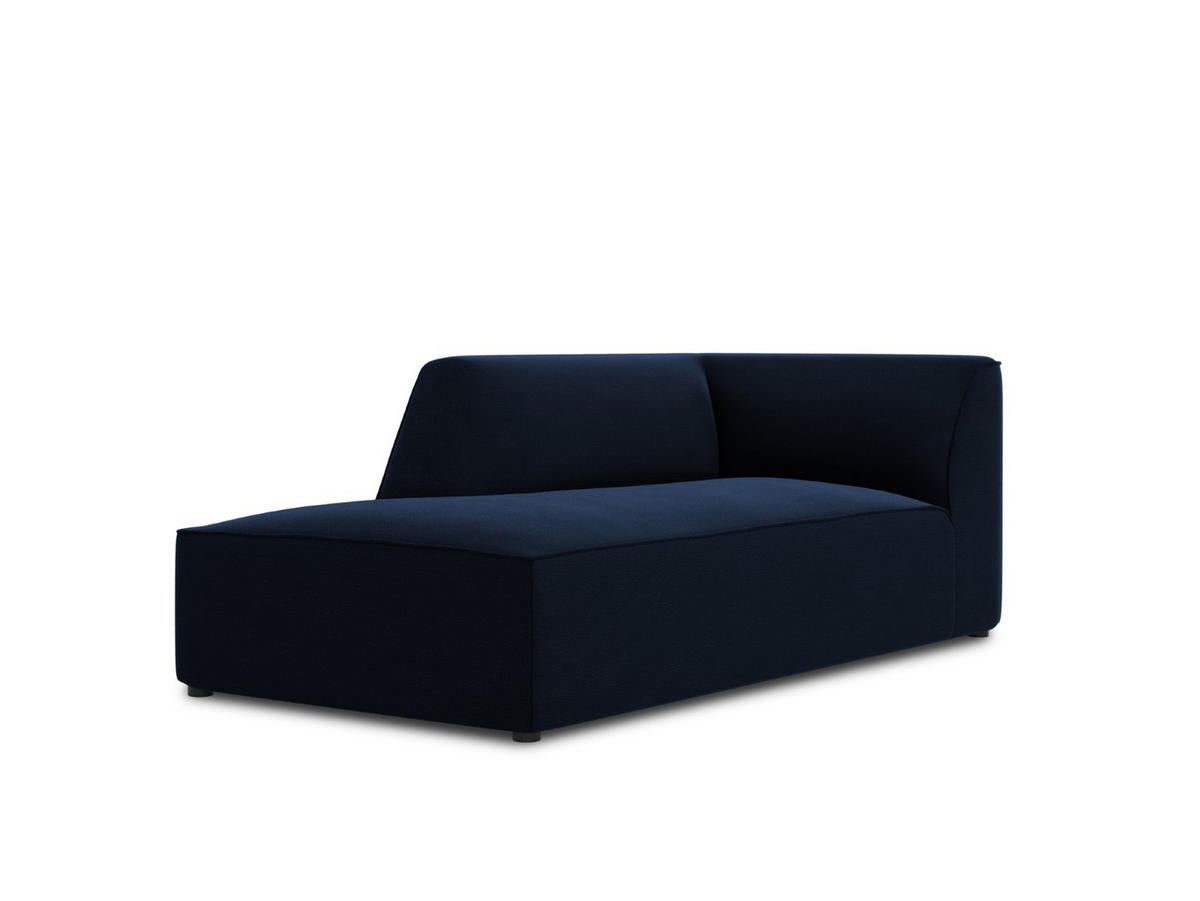 CHAISELONGUE links Ruby aus Samt königsblau - Blau, Textil (93/69/180cm) - Micadoni