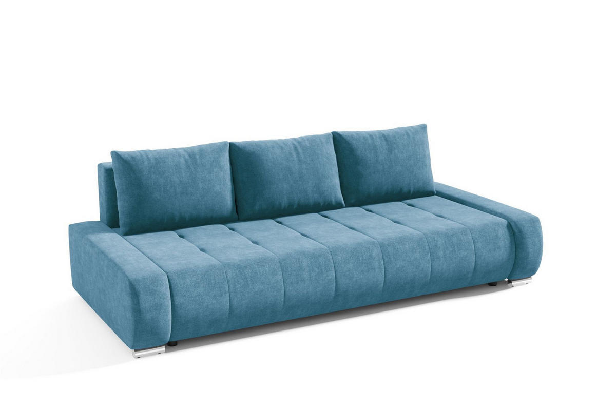 SCHLAFSOFA Vogar In Aston - Hellblau, Holzwerkstoff/Textil (240/85/110cm) - Fun Möbel