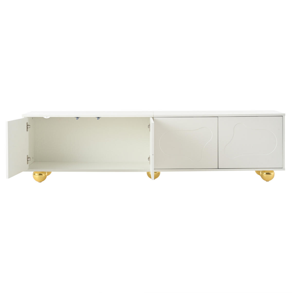 TV-ELEMENT mit 2 Schränken 180 x 40 x 45 cm Weiß - Weiß, Holzwerkstoff (40/45/180cm) - Beauniv