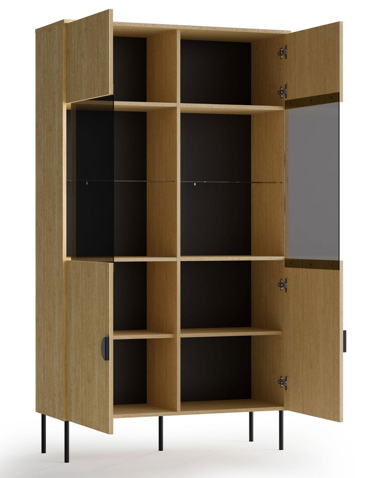 VITRINE Mond Eiche Baltic 106 / 40 / 187cm - Eichefarben/Anthrazit, Holz/Holzwerkstoff (106/187/40cm) - Feldmann-Wohnen