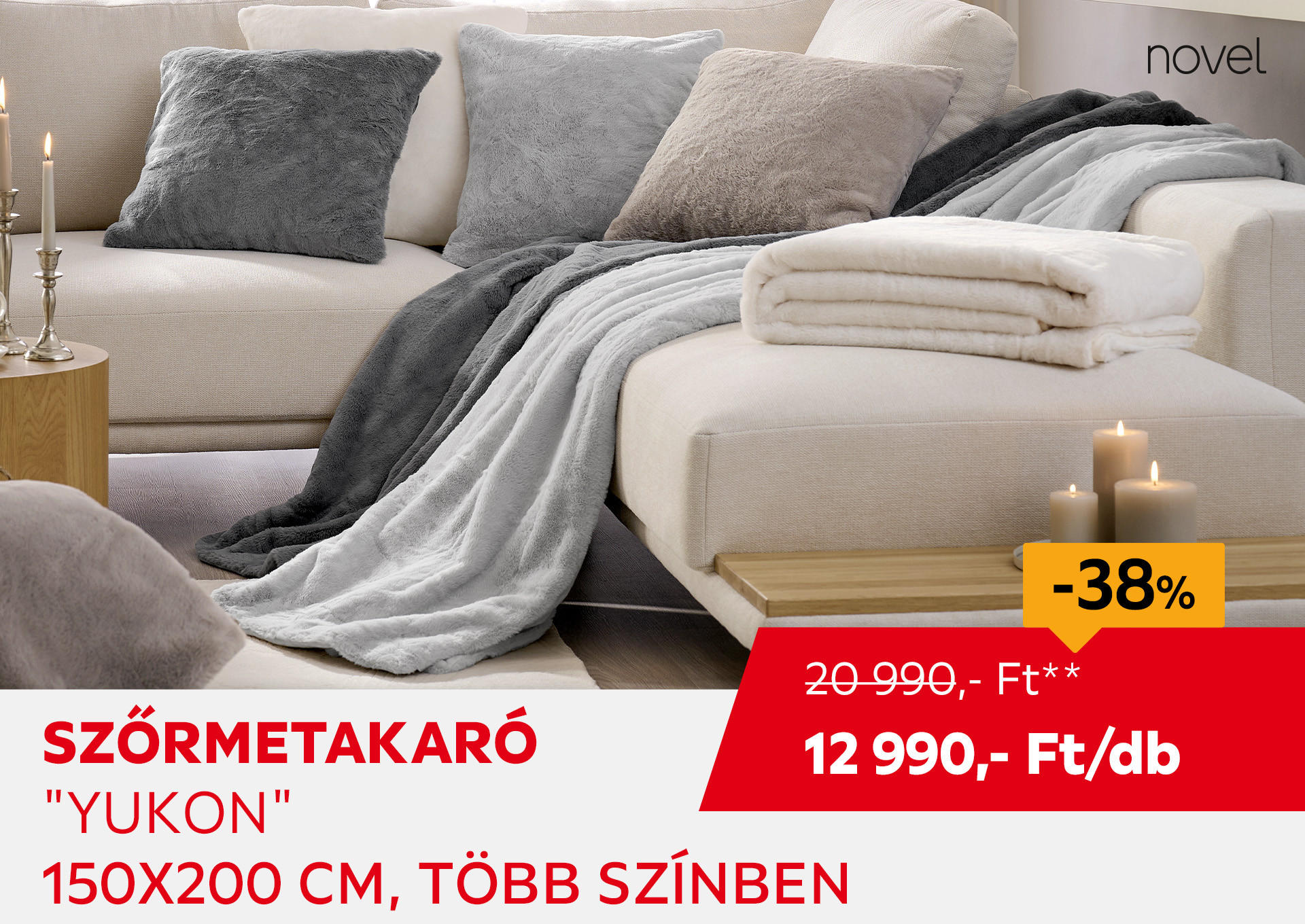 SZŐRMETAKARÓ "YUKON" 150X200 CM Kiemelt termék 20990 Ft.- helyett 12990 Ft.-