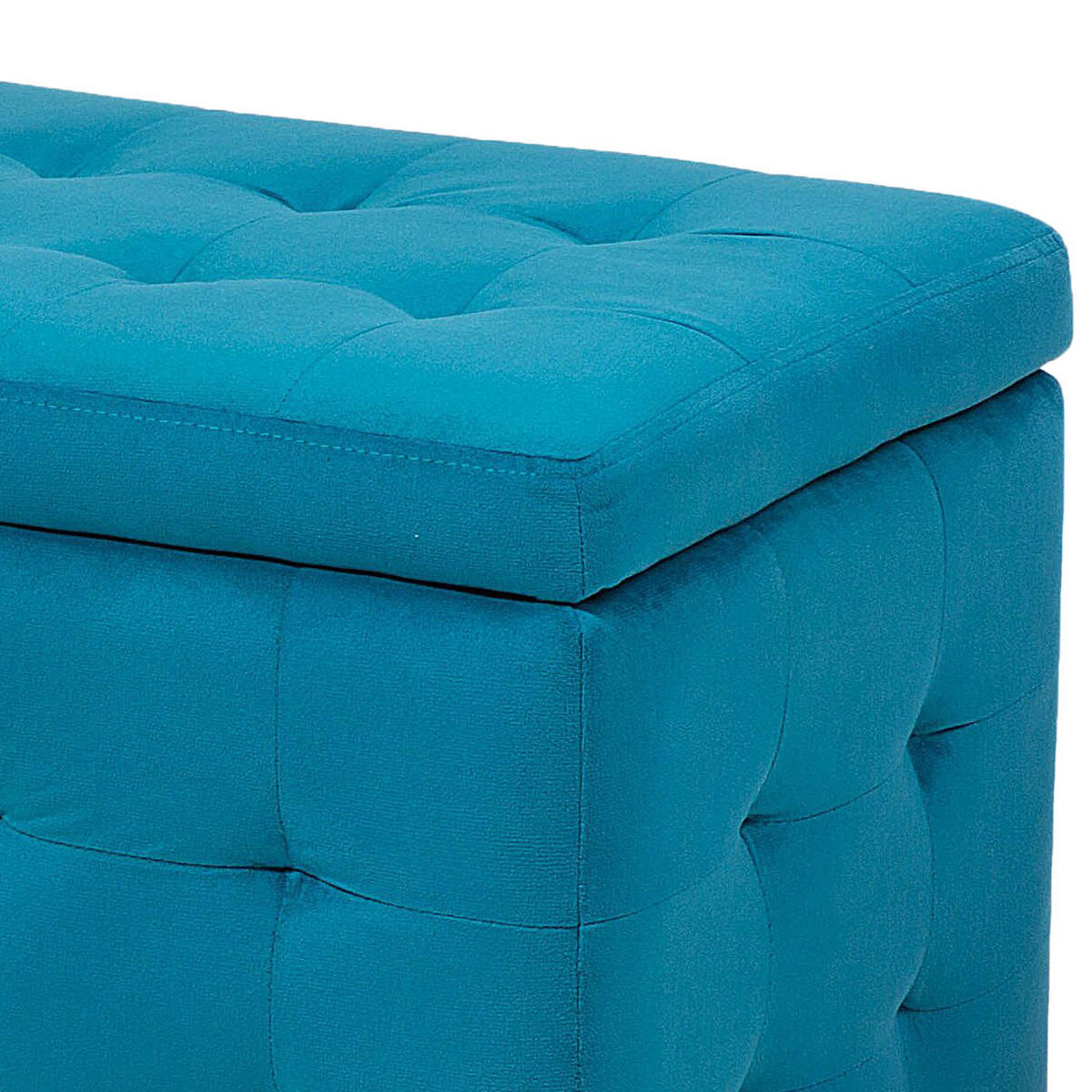 TRUHENBANK Michigan 42/72/40 cm - Blau, Textil (72/40/42cm) - Beliani
