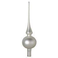 BAUMSPITZE Uni-Design Matt Silberfarbig 26cm (Glas / 1 Stk.) - Silberfarben, Glas (26cm) - Krebs Glas Lauscha