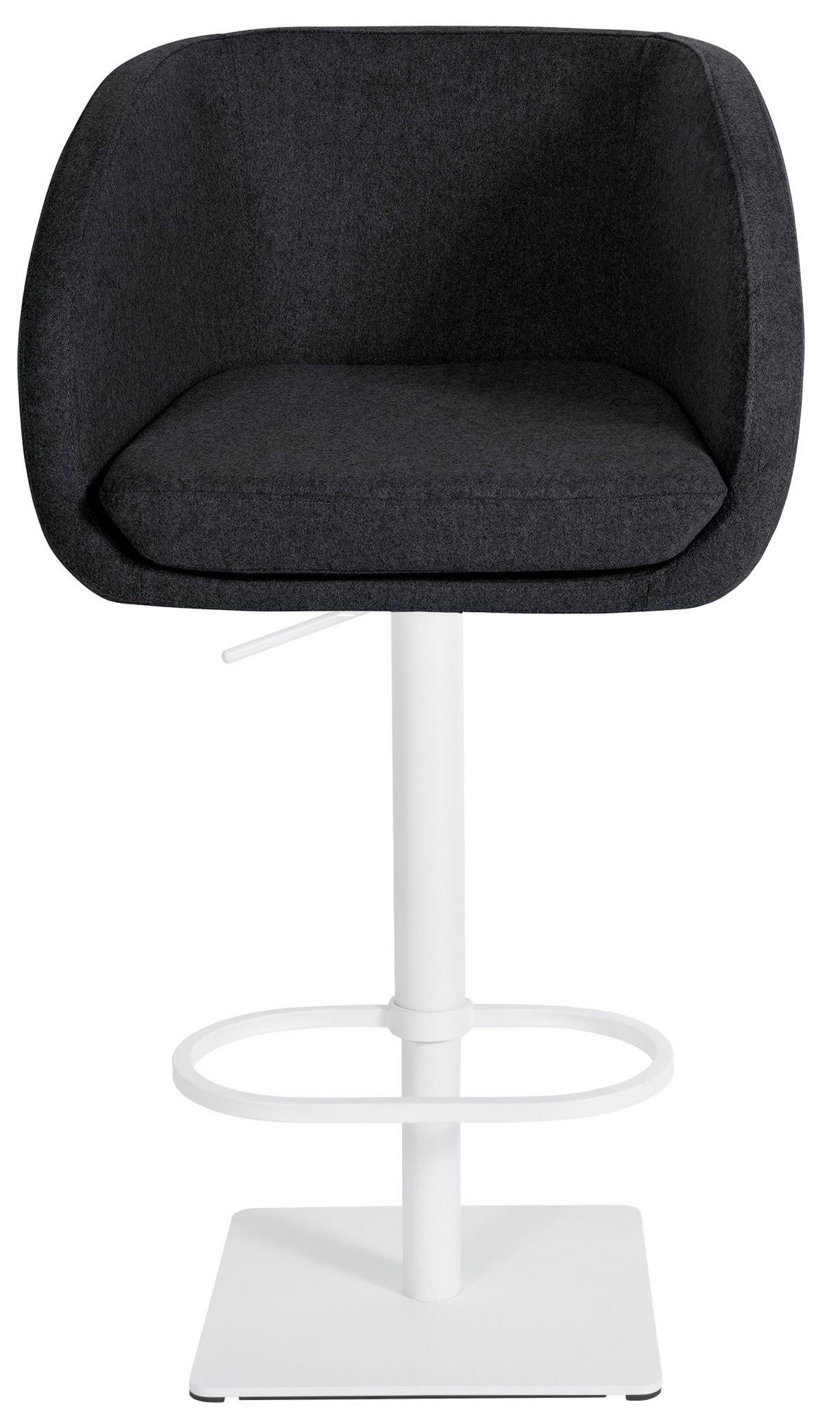 BARHOCKER Filz anthrazit - Anthrazit/Weiß, Textil/Metall (58/88/54cm) - CLP