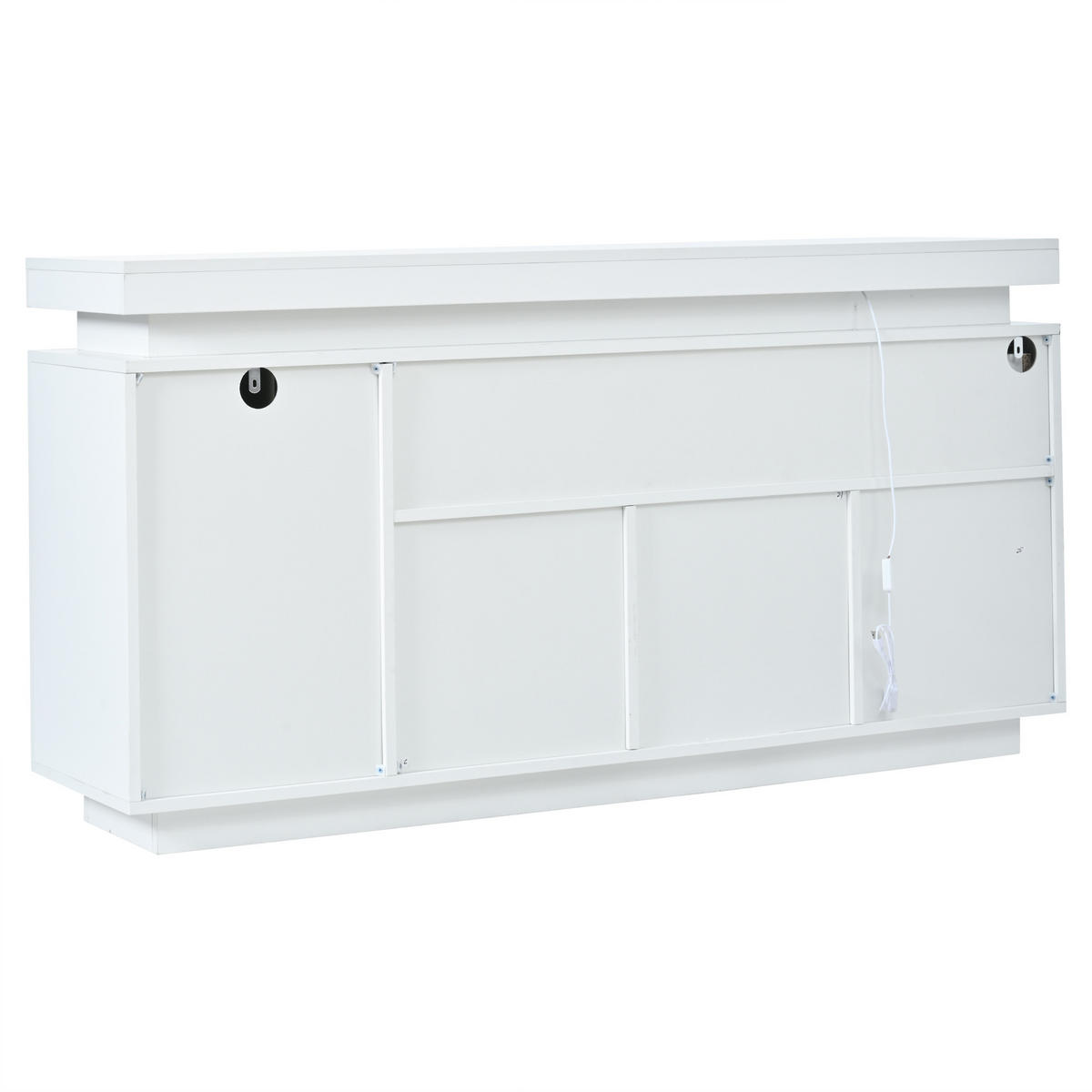 SIDEBOARD DE-37813 mit LED-Beleuchtung und 4 Türen Weiß - Weiß, Holzwerkstoff (140/72.5/35cm) - ComfortXL
