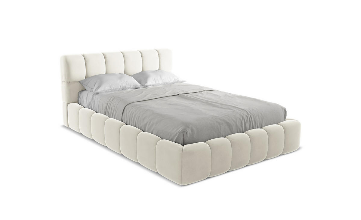 POLSTERBETT mit Bettkasten und Lattenrost 160x228 Beige - Beige/Creme, Kunststoff/Textil (140/200cm) - Makamii
