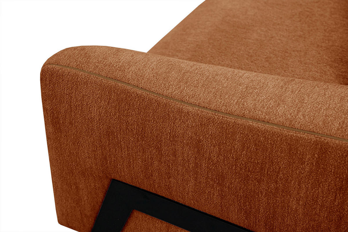 ECKSOFA WINTER 4-Sitzer, dunkelorange - Dunkelorange/Schwarz, Holzwerkstoff/Textil (158/269cm) - Courtois Laville
