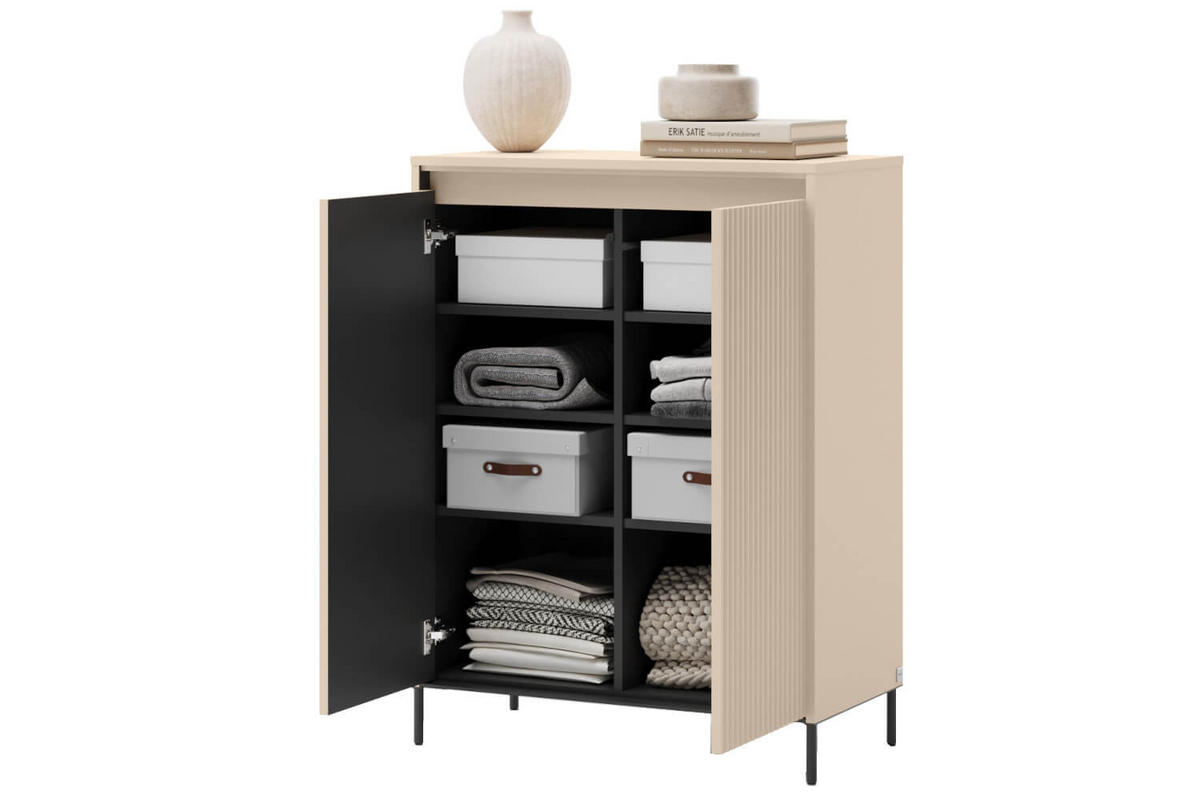 GARDEROBE TREND - Beige/Schwarz, Holzwerkstoff (245/210/40cm) - Meblini