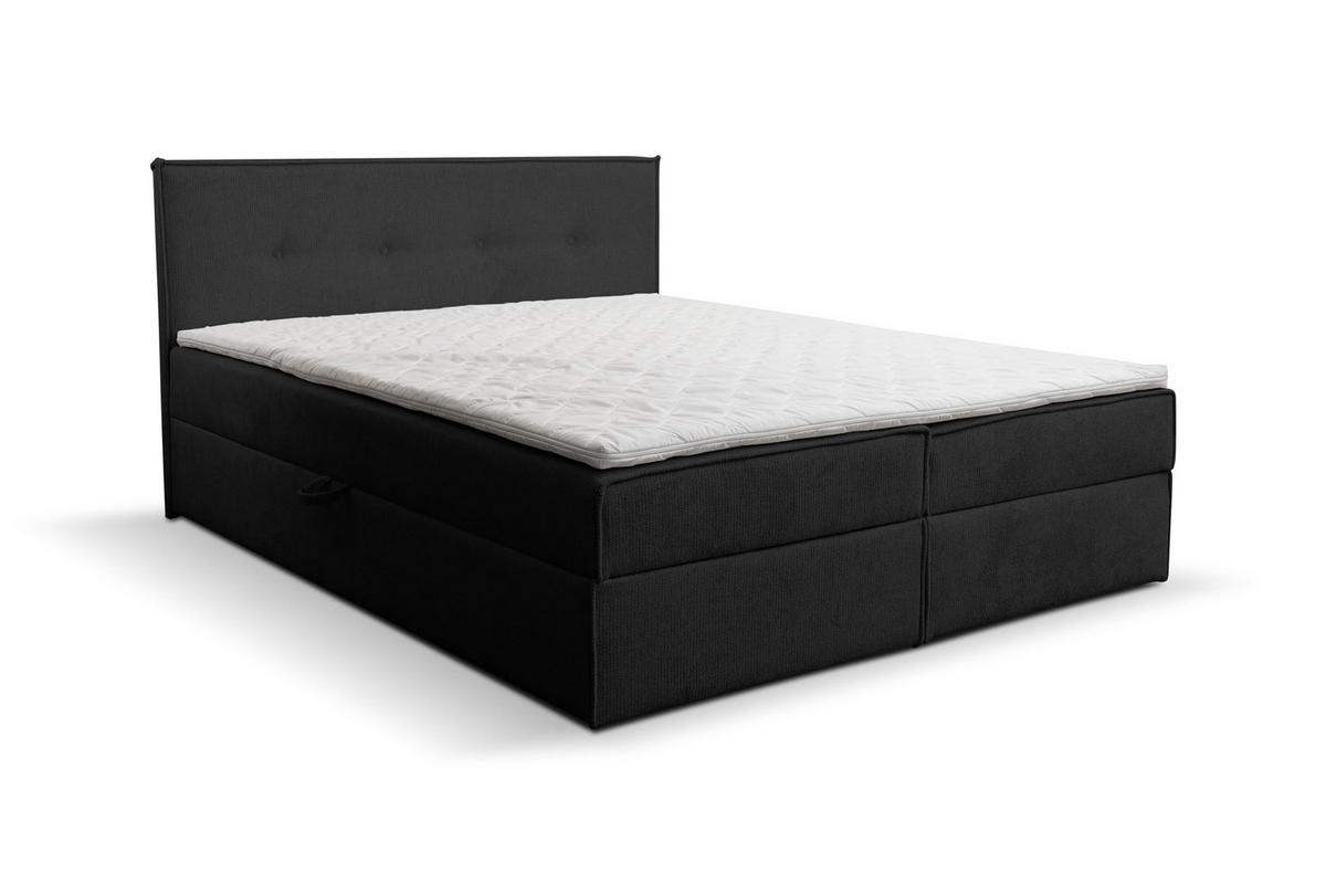 BOXBETT CALIDO mit zwei Bettkästen H2/H3 Matratze und Topper 160 x 200 cm - Schwarz, Holzwerkstoff (160/200cm) - VENASI MÖBEL
