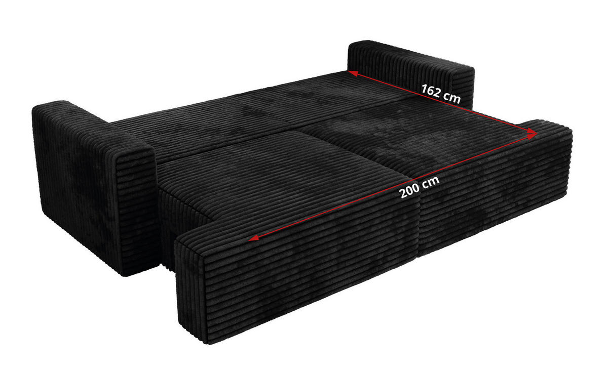 4-SITZER SOFA VIRELLA Schwarz Cord - Schwarz, Textil (240/88/115cm) - MKS