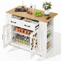 KÜCHENINSEL 120/40/92 cm weiß/natur aus MDF mit Klapptisch - Weiß, Holzwerkstoff (120/92/65cm) - OKWISH