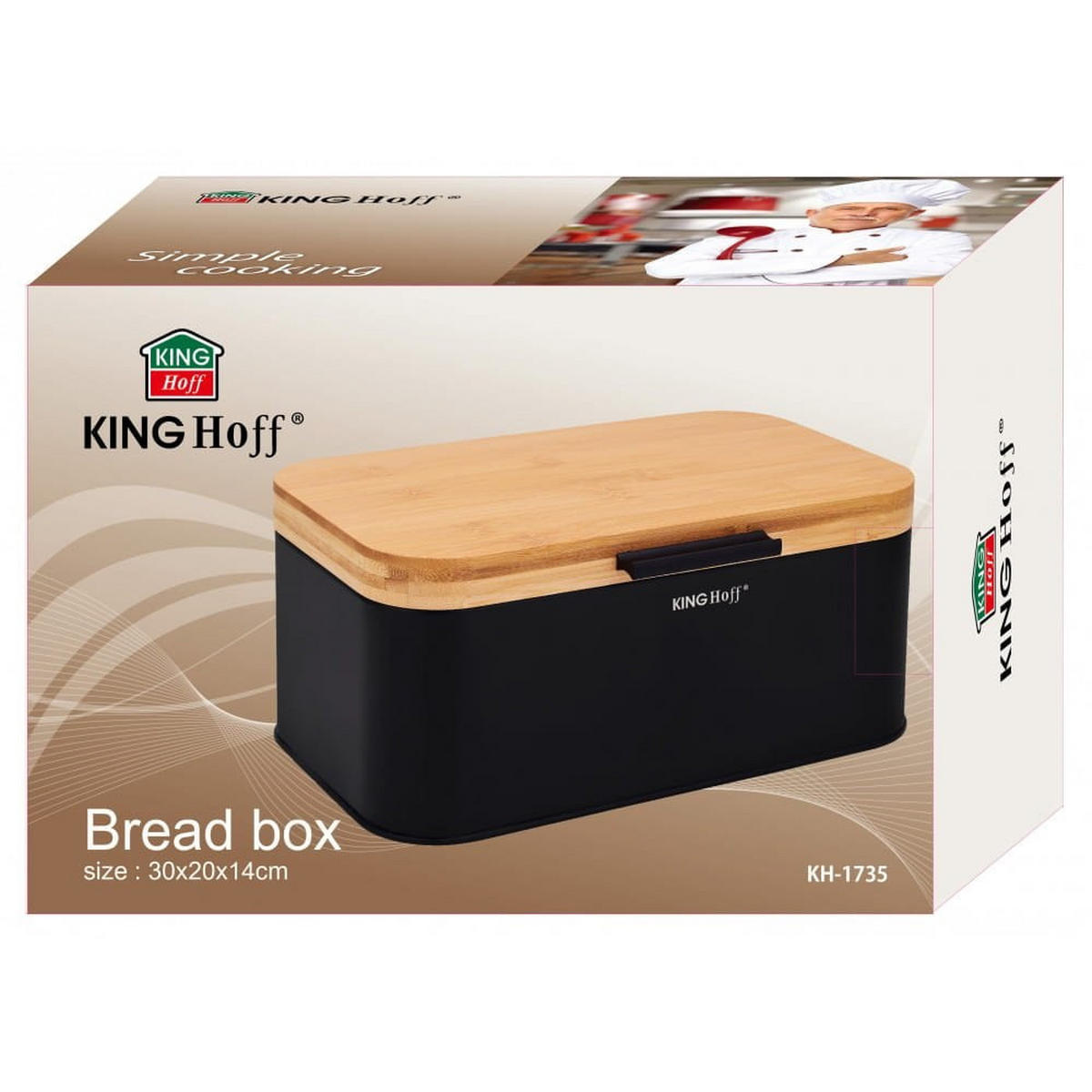BROTKASTEN Schwarz 30/14/20 cm 41160 - Schwarz, Holz (14/20/30cm) - Kinghoff 