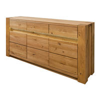SIDEBOARD Wildeiche 173x40x85 braun geölt KENT #308 - Braun, Holz (173/85/40cm) - Massivmoebel24