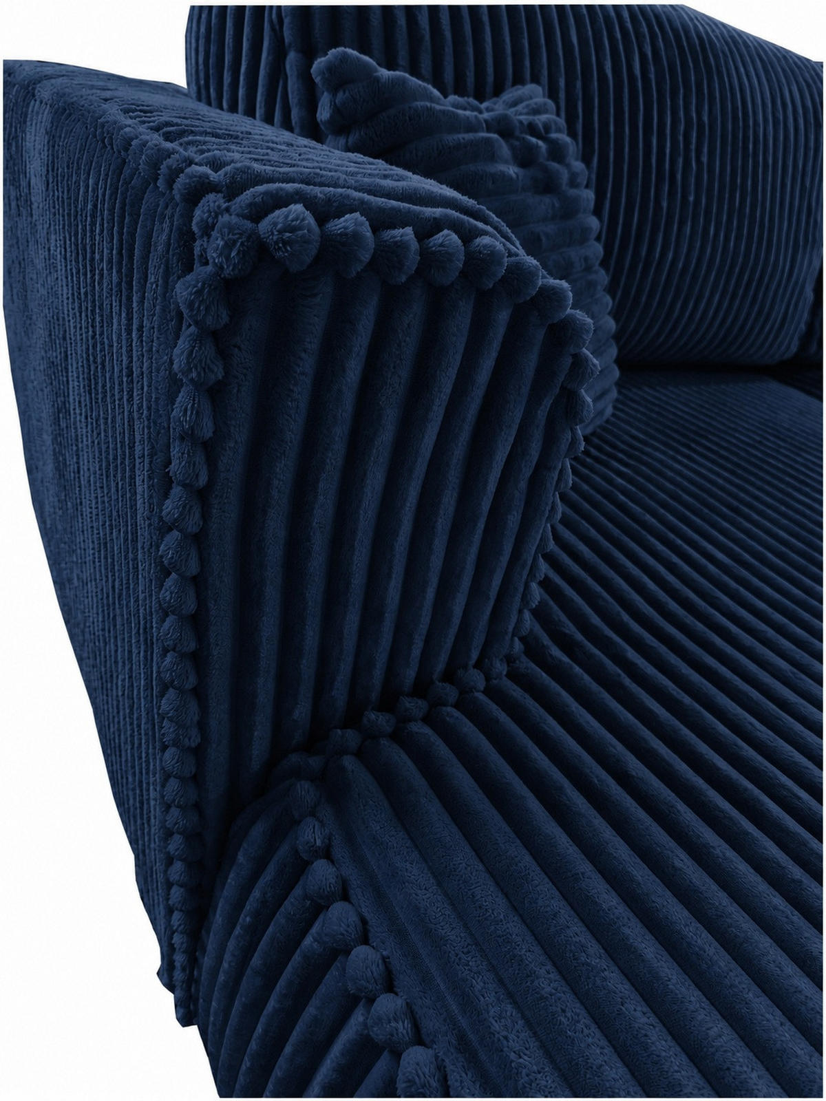 BIGSOFA COZI, Dunkelblau mit Cordbezug - Dunkelblau, Kunststoff/Textil (240/87/180cm) - KS Home Concept