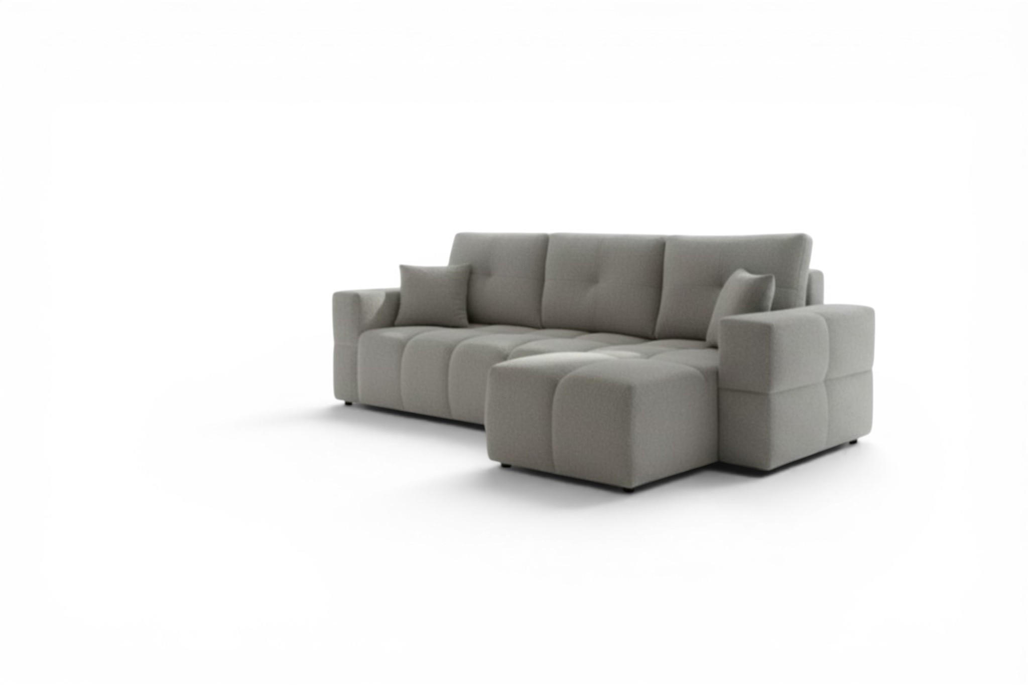 ECKSOFA Denise Mit Schlaffunktion - Grau, Holzwerkstoff/Textil (148/250cm) - Fun Möbel