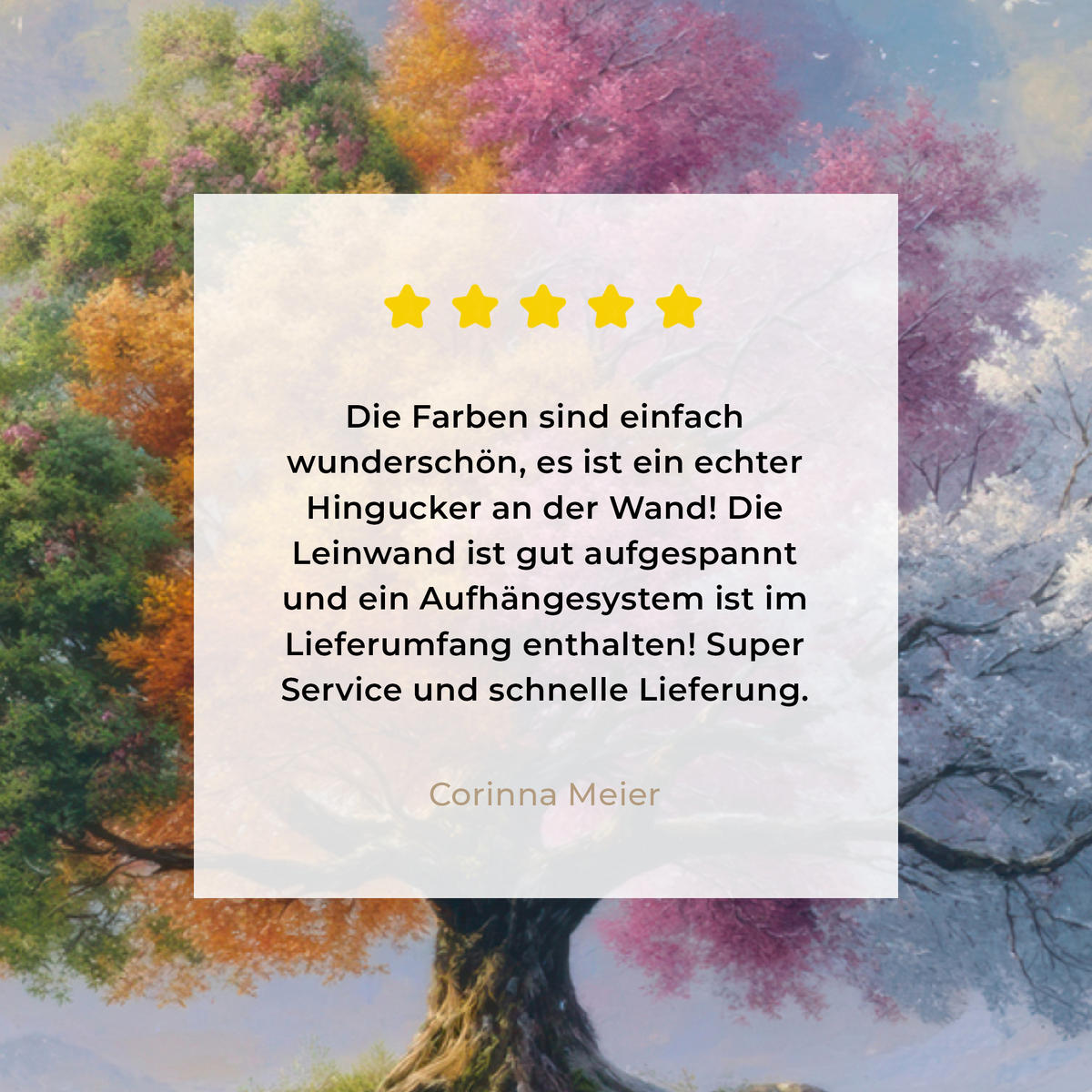 LEINWANDBILD Baum - Jahreszeiten - Winter - Landschaft Wandbilder 80x60 cm - Multicolor, Textil (80/60cm) - MuchoWow