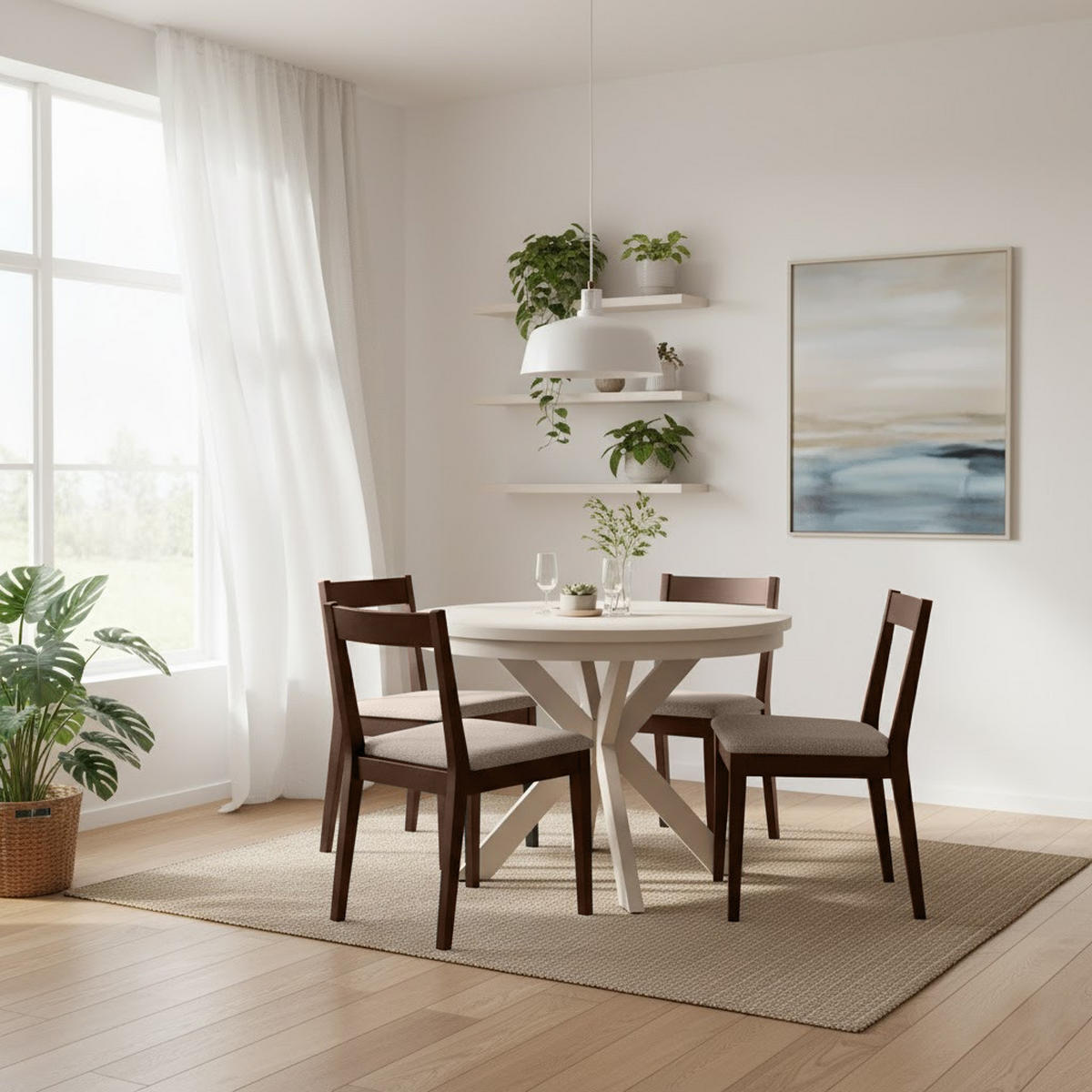 STUHL Moden mit wengefarbenen Holzbeinen, Polsterstuhl, Beige - Wengefarben/Beige, Holz (45/84/45cm) - Beautysofa