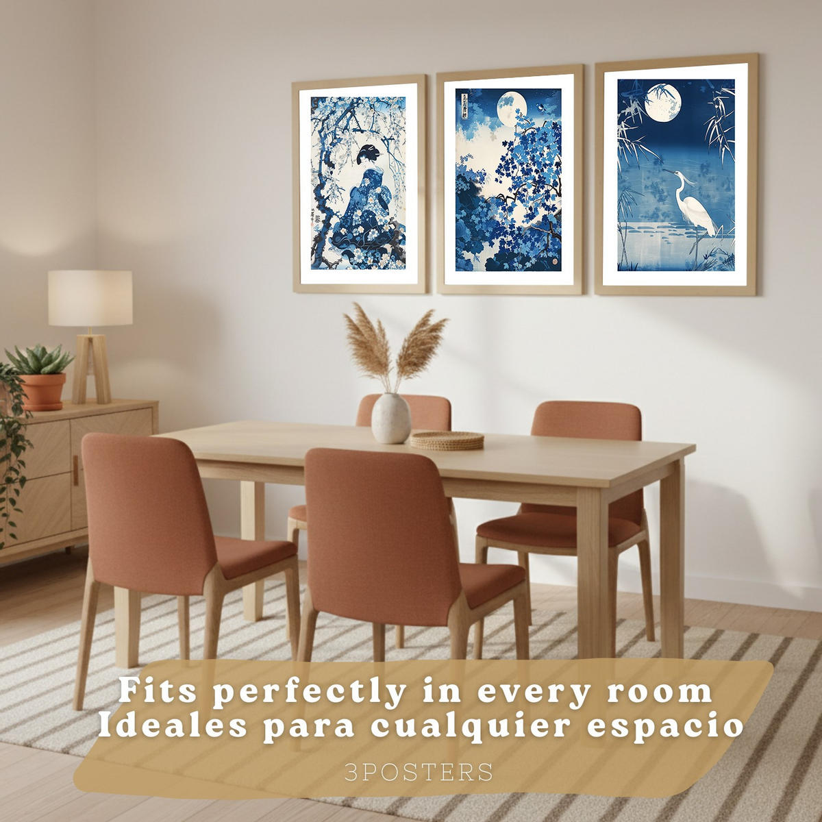 PLAKAT Sada 3 Japonsko A4 bez rámu - čirá, papír (29.7/1/21cm) - Nacnic