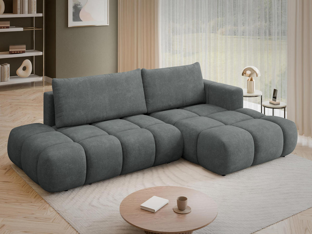 ECKSOFA Soffi, Seite: Rechts - Schwarz/Graphitfarben, Holz/Kunststoff (283/166cm) - MIRJAN24