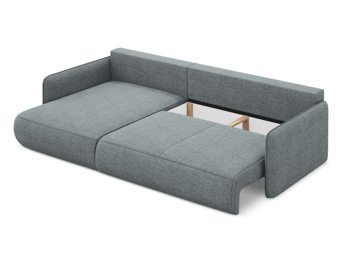 WOHNLANDSCHAFT Chenille Stoff Blau - Blau/Schwarz, Kunststoff/Textil (290/86/148cm) - Makamii