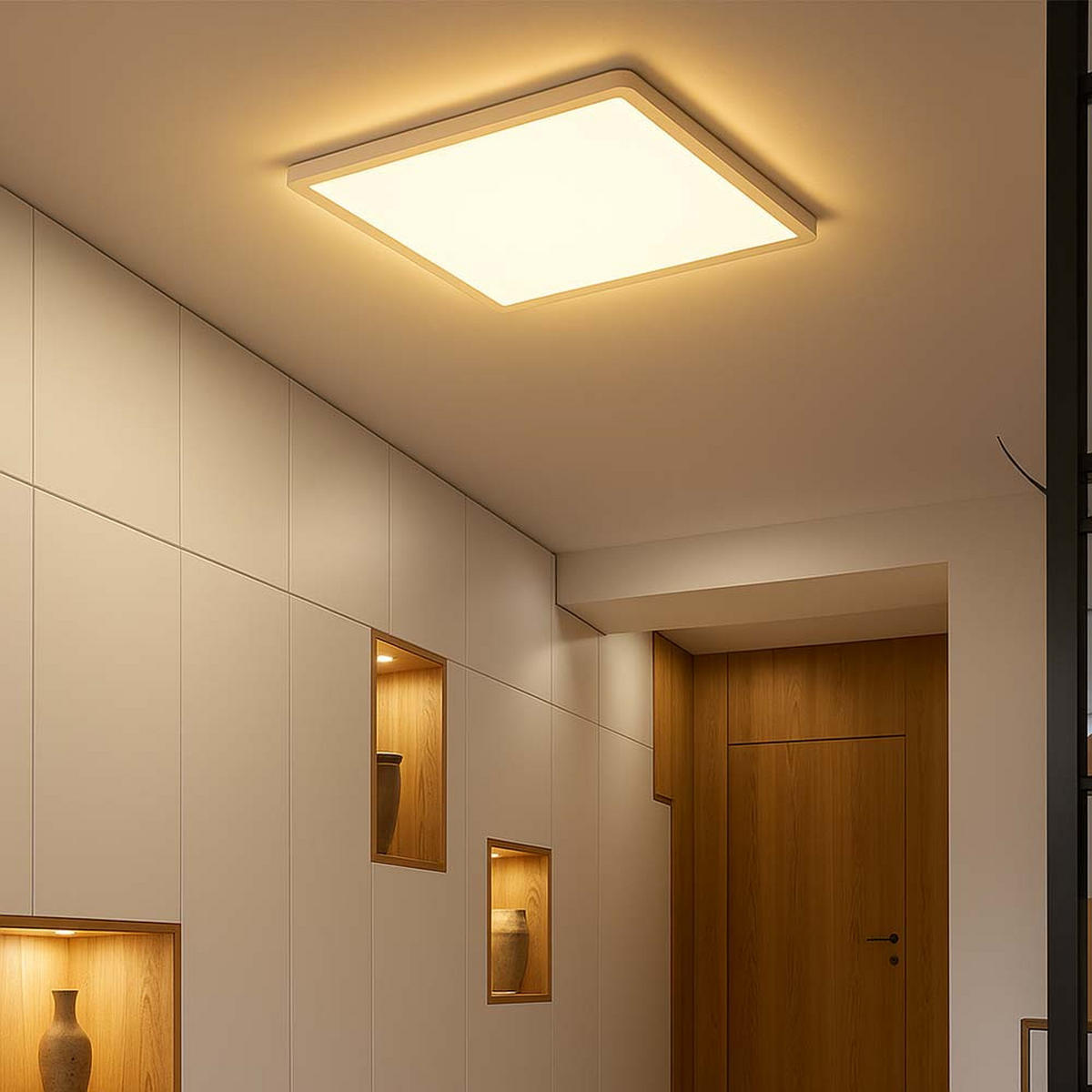 LED DECKENLEUCHTE SAPANA Weiß Kunststoff - Weiß, Kunststoff (29.4/29.4/2.5cm) - Globo Lighting