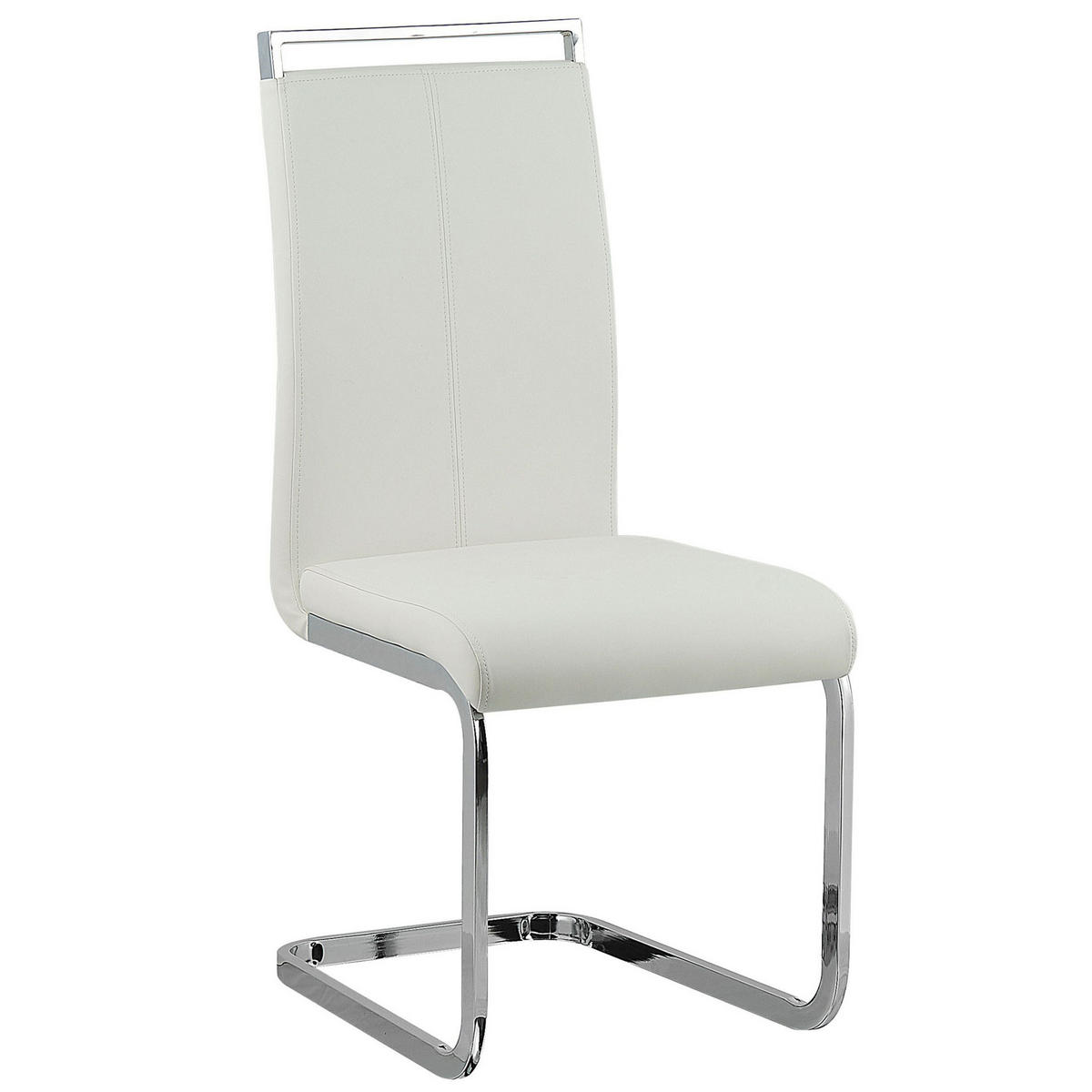 ESSZIMMERSTUHL 2er-Set Kunstleder Weiß Greedin - Weiß, Textil/Metall (42/99/50cm) - Beliani