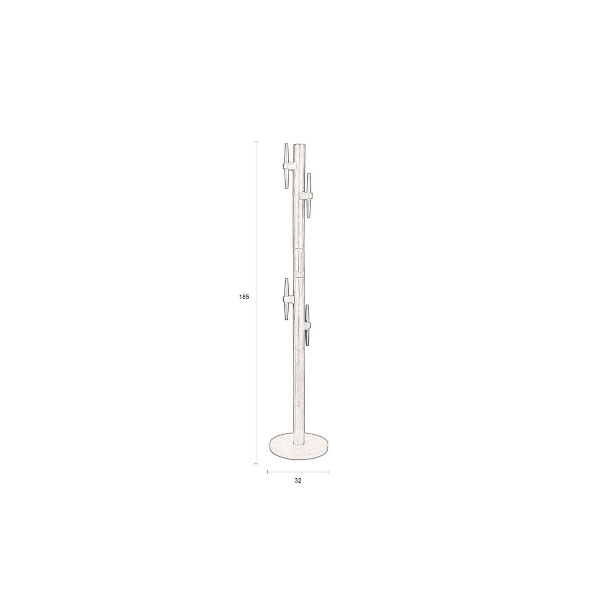 BANK Jakub Braun - Braun, Holz (32/165/32cm) - Dutchbone