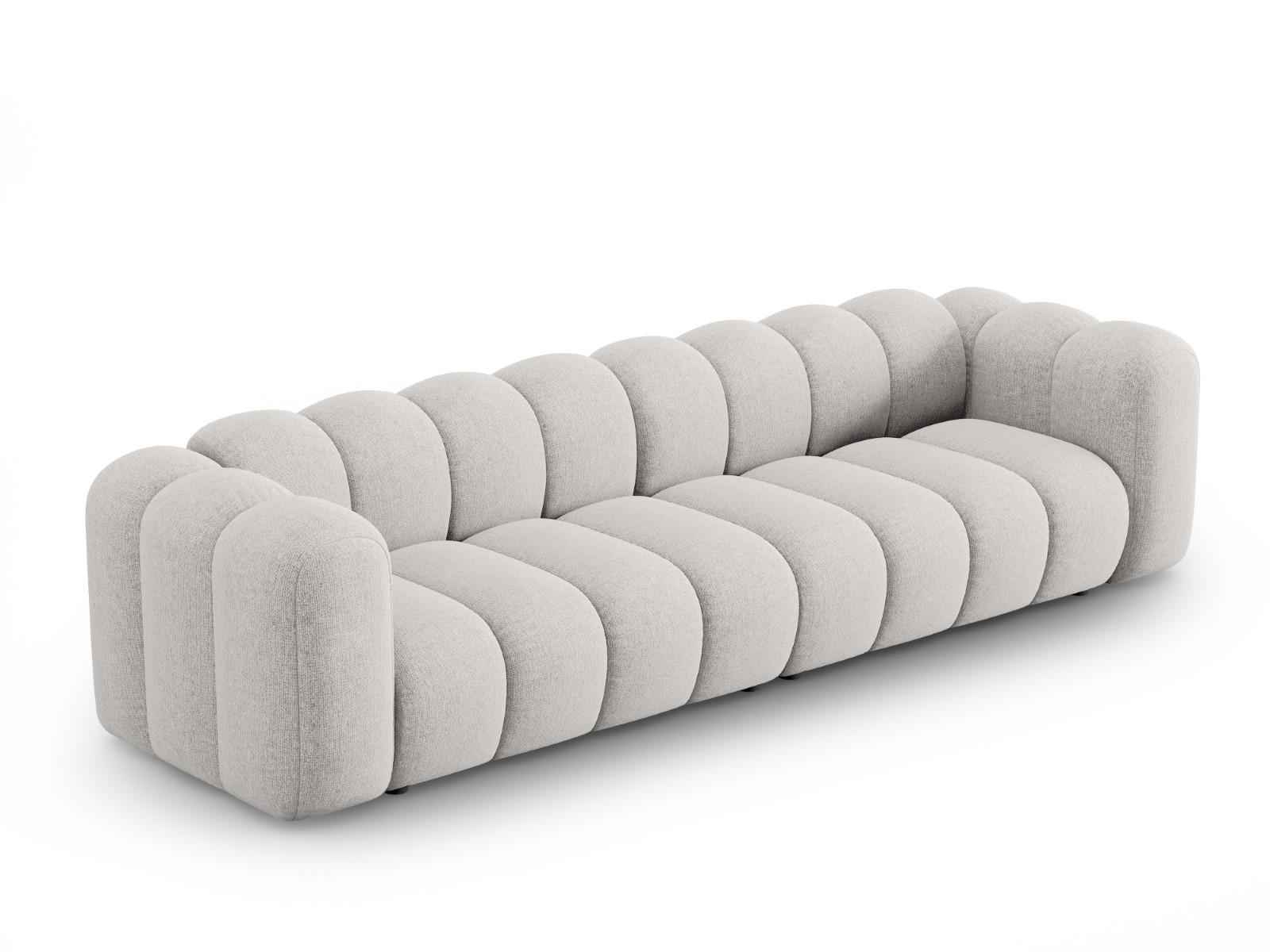SOFA modular Lupine aus Chenille-Stoff hellgrau 4 Sitzplätze - Hellgrau, Textil (95/70/290cm) - Micadoni