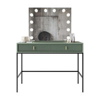 FRISIERTISCH MIDNIGHT ELITE mit LED-Spiegel grün - Schwarz/Grün, Holzwerkstoff (104/77/50cm) - Lookway