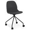 DREHSTUHL Stoff mit ergonomischer Form, Rollen und 360° Drehfunktion CERANO, Anthrazit 46x49x86 cm - Anthrazit/Schwarz, Textil/Metall (46/86/49cm) - KADIMA DESIGN