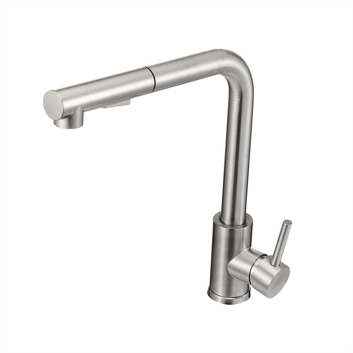 WASCHTISCHARMATUR L-Form ausziehbar Mischbatterie für Kalt - und Warmwasser Edelstahl - Spültischarmatur - Silberfarben, Metall (27.5/31/8.5cm) - DELFA