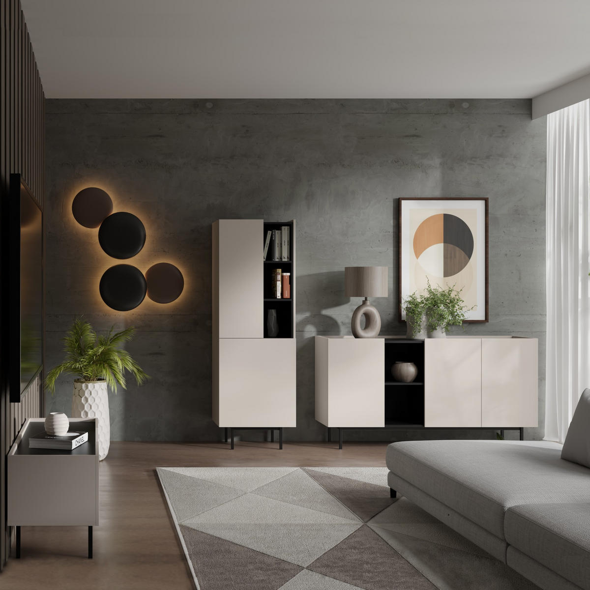 REGAL Noel 60 Kaschmir/Schwarz (Rechts) - Kaschmir/Schwarz, Holzwerkstoff/Metall (60/180/42cm) - mzm24