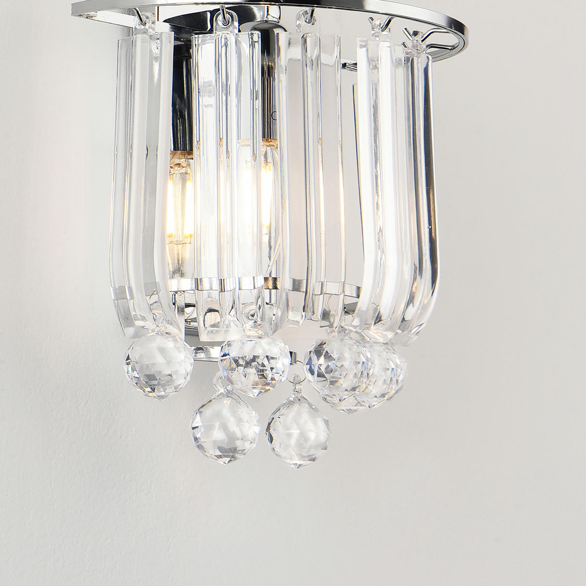 NÁSTĚNNÁ LAMPY Alnwick - chromová, kov/plast (22/24/15cm) - lux.pro