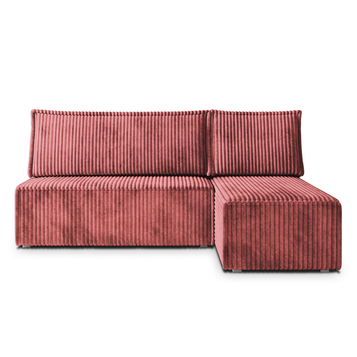 ROHOVÁ SEDAČKA BRISO starorůžová - šedá/starorůžová, dřevo/textil (200/140cm) - MASSENO