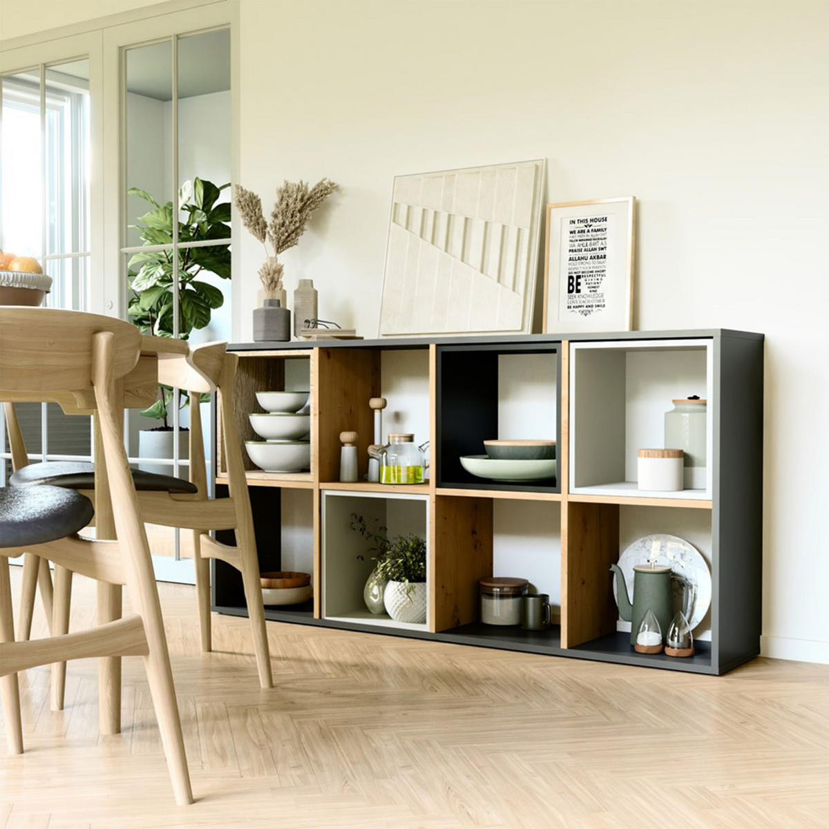STANDREGAL Malax Artisan-Eiche/Anthrazit 147 cm - Eichefarben/Schwarz, Holzwerkstoff (147/75/30cm) - Selsey