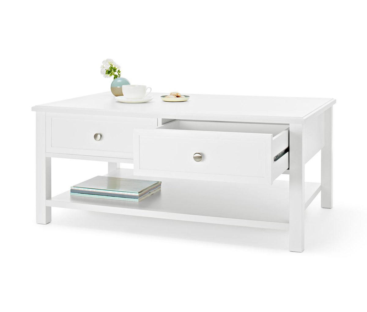 COUCHTISCH rechteckig weiß 102/68/45 cm - Weiß, Holz (68/102/45cm) - moebel dich auf