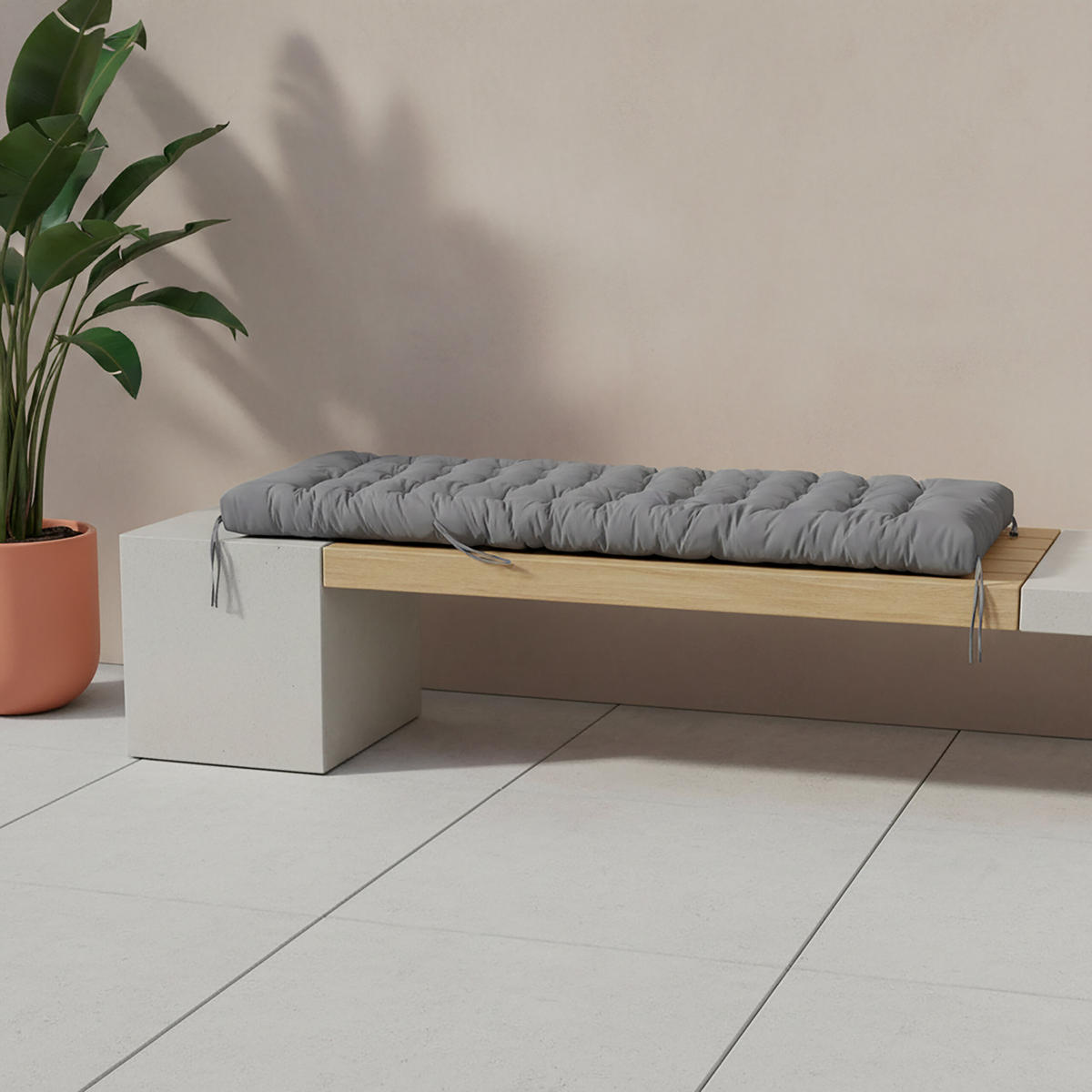 LAVIČKOVÝ sedák - sivá, textil/plast (70/8/190cm) - Relaxdays