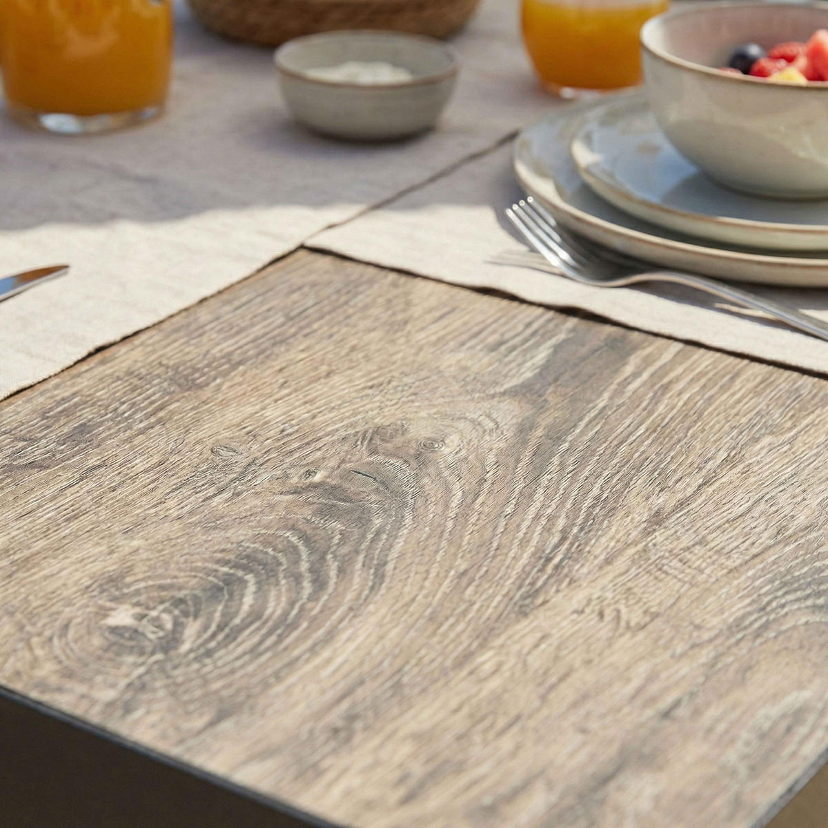 GARTENTISCH, Grau - Grau, Metall (201/100/74.5cm) - Oviala