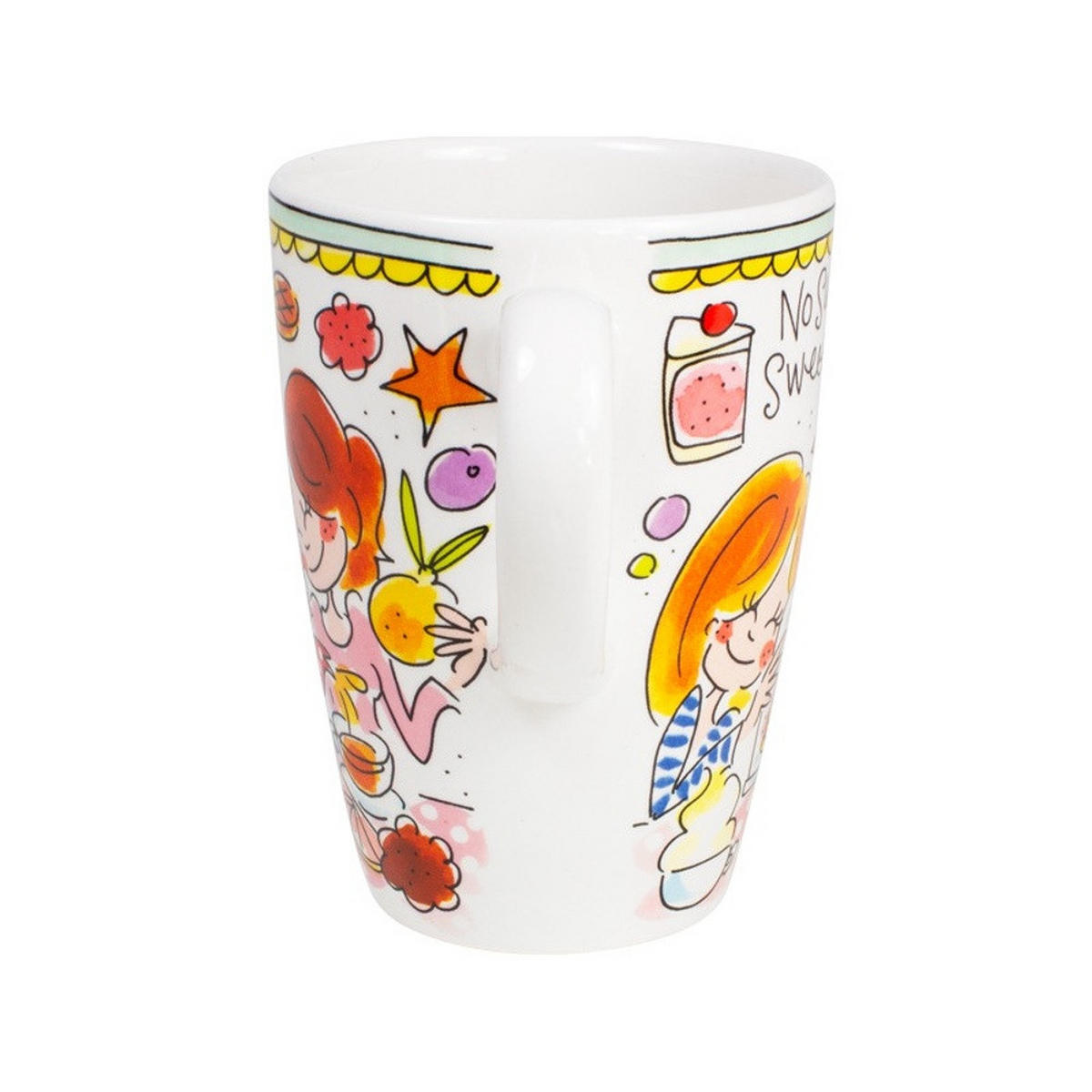 XL-BECHER Mint Rand in Bunt - 500 ml - Multicolor, Keramik (0.5L) - Blond Amsterdam