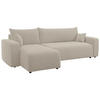 ECKSOFA Pianoni Hellbeige Bouclé-Bezug - Ecru/Schwarz, Kunststoff/Textil (244/140cm) - Selsey
