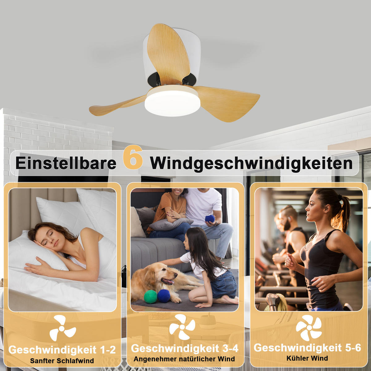 DECKENVENTILATOR Lorven 70/70/25 cm - Weiß, Metall (70/70/25cm) - ZMH